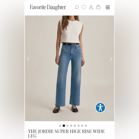 Favorite Daughter The Jordie Super High Rise Wide Leg. Color: Crosby, sz 29 NWT - Picture 2 of 13
